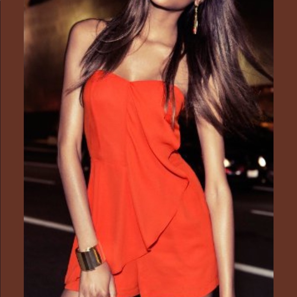 Orange Ruffle Romper